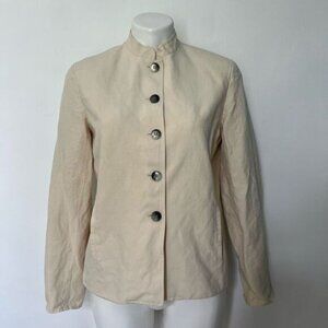 Jones New York Silk and Linen collarless blazer